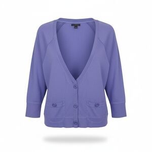 American Eagle Outfitters Blue Crop Buttoned Shirt With Pockets, Size S/P